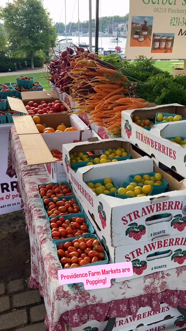 Providence Farm markets are popping! Today? Charlevoix! Friday: Elk Rapids! Saturday? Boyne & Traverse! Everyday but Sunday, 8-6: Visit us at our Farm Market & Cafe!  Certified-Organic, Hyper-Fresh, Parasite-free, Local, Small-farm fruits & veggies grown right here in northern Michigan. 🫑🌶️🍓🥦🫜🌱🍆🥬🌽🥕❤️ #torchlake #charlevoixfarmersmarket #elkrapidsfarmersmarket #boynecittfafmersmarket #traversecityfarmersmarket